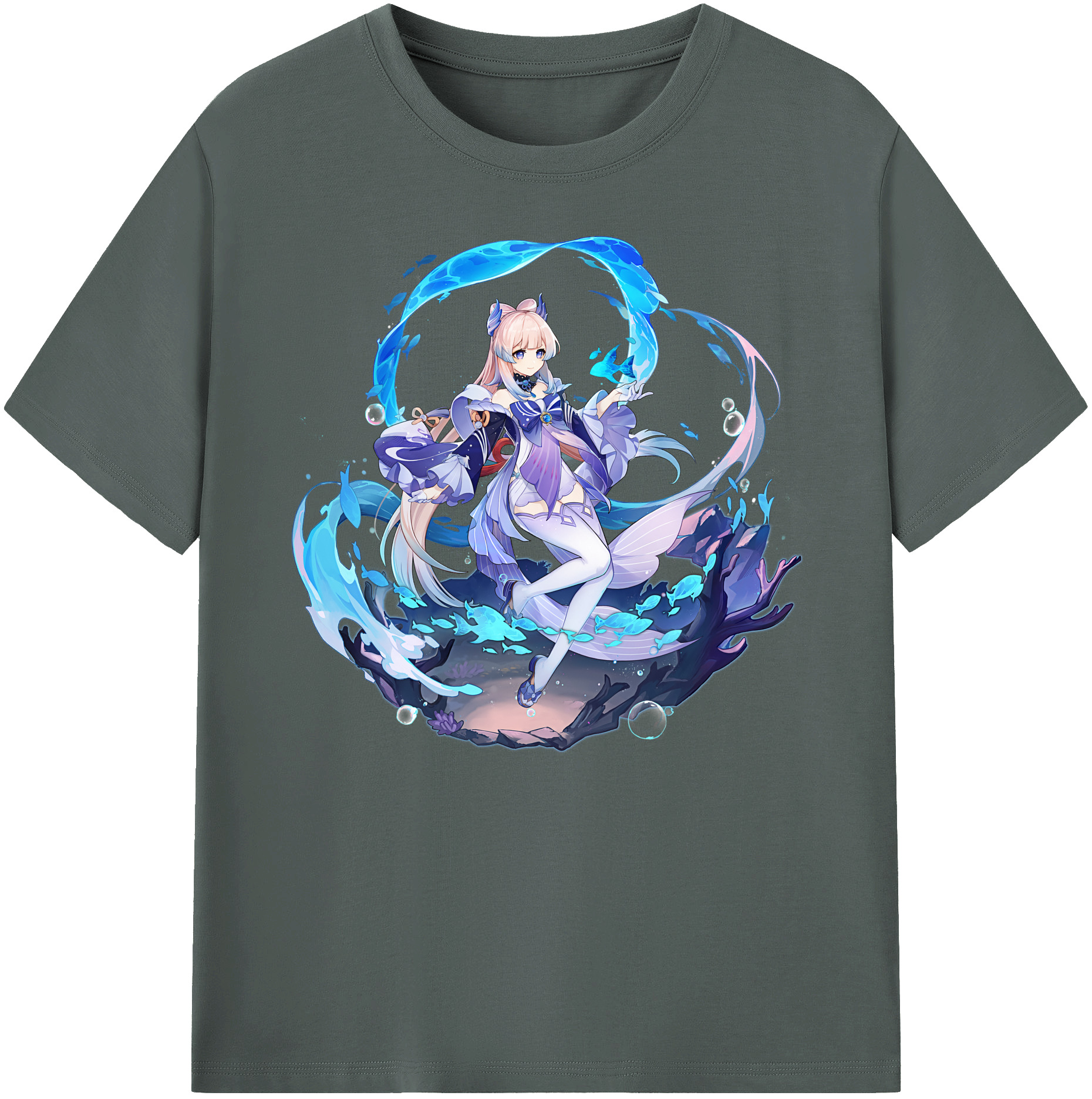 げんし神 珊瑚宮心海 サンゴノミヤ・ココミ genshin Sangonomiya Kokomi 綿100％ メンズ半袖Tシャツ｜肌触りやわらか＆通気性